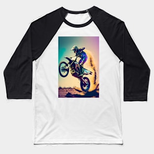 Cool Dirt Bike With Neon Spark Baseball T-Shirt